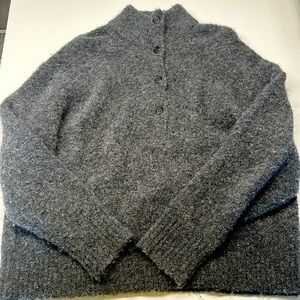 Jenni Kayne Boucle Button Down Sweater in Gray Size Medium